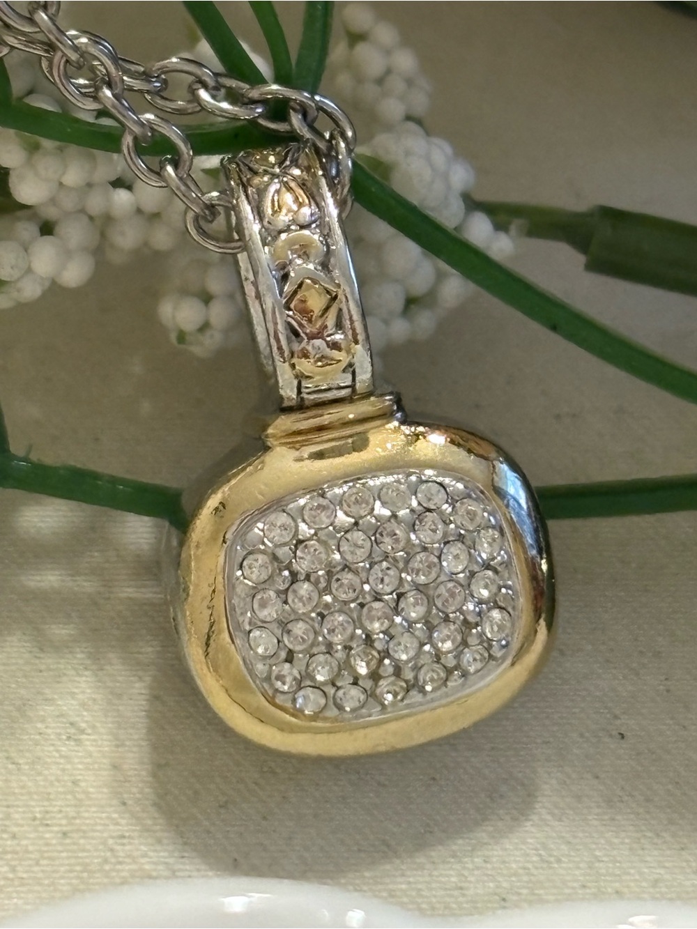 💎 John Medeiros Two Tone Pave Crystal Pendant
